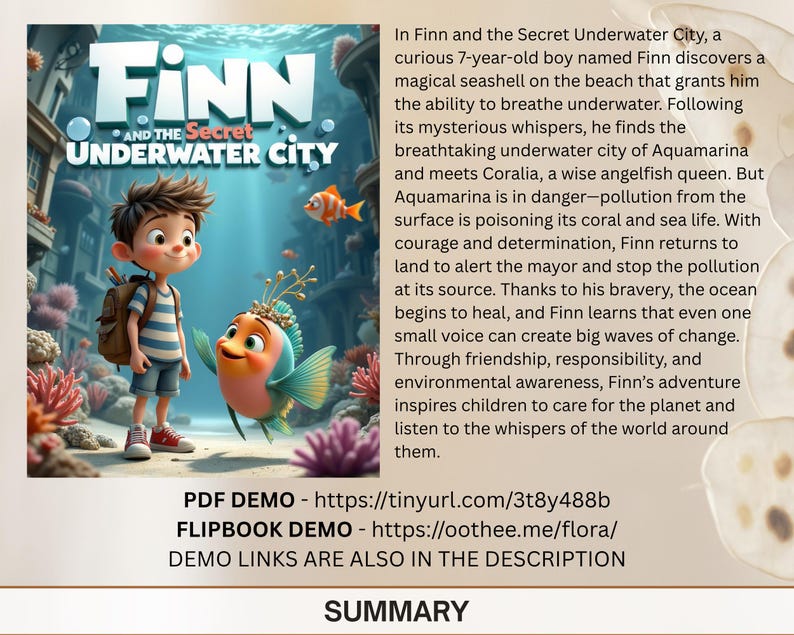 Kids eBook, Children Book, Kids Story Book Children's Books Bedtime Book, Digital Download, Narrated Story Courage Responsibility Compassion